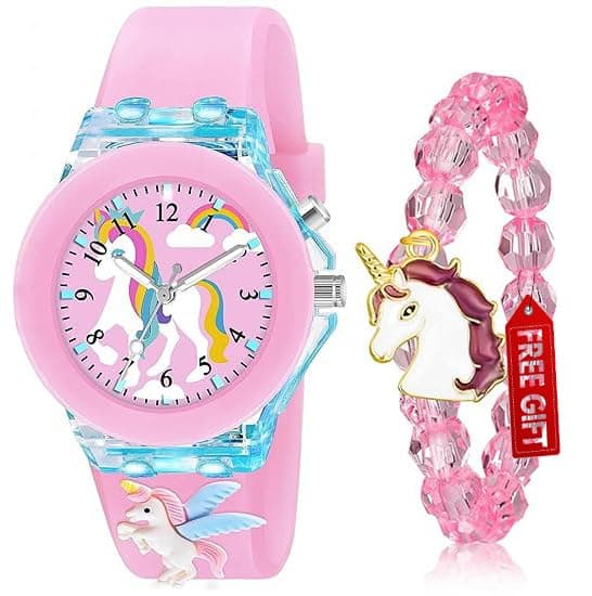 3 Pieces Kids Unicorn Watch Rabbit Watch Unicorn Bracelet Waterproof Toddler