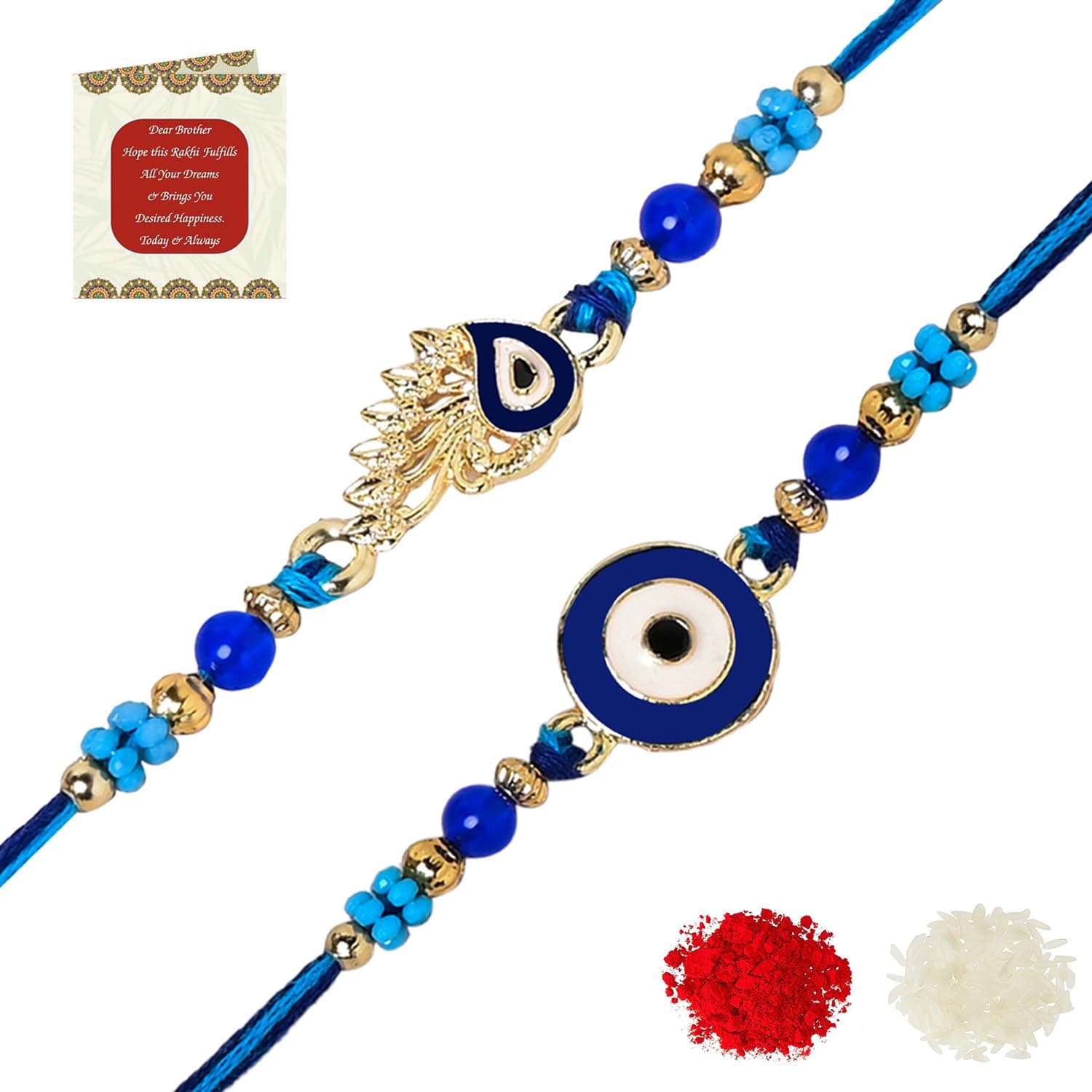 Riddhika Ventures Elegant Evil Eye Rakhi for Protection from Negative Energy