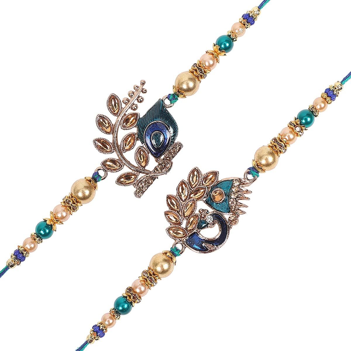 Riddhika Ventures Stylish Kundan and AD Ring Rakhi