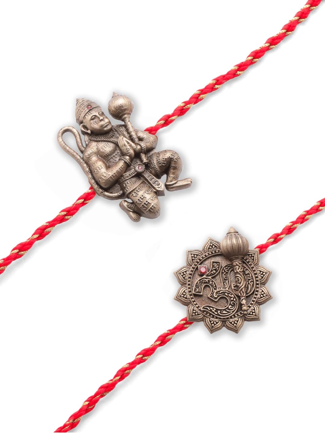 Cosa Nostraa Set of 2 Hanuman Ji and Om Divine Premium Convertible Button Cover