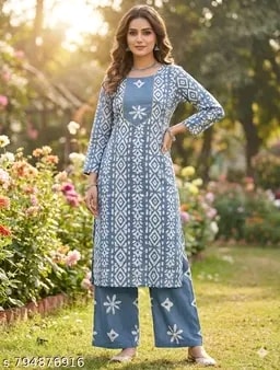 Name: Jaipuri Grey kurti set
